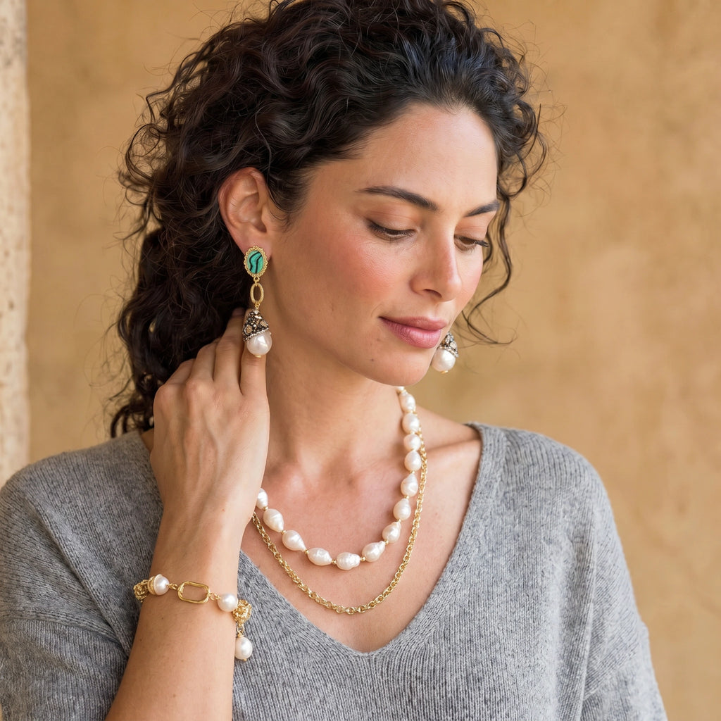 Golden Pearl Layers Necklace
