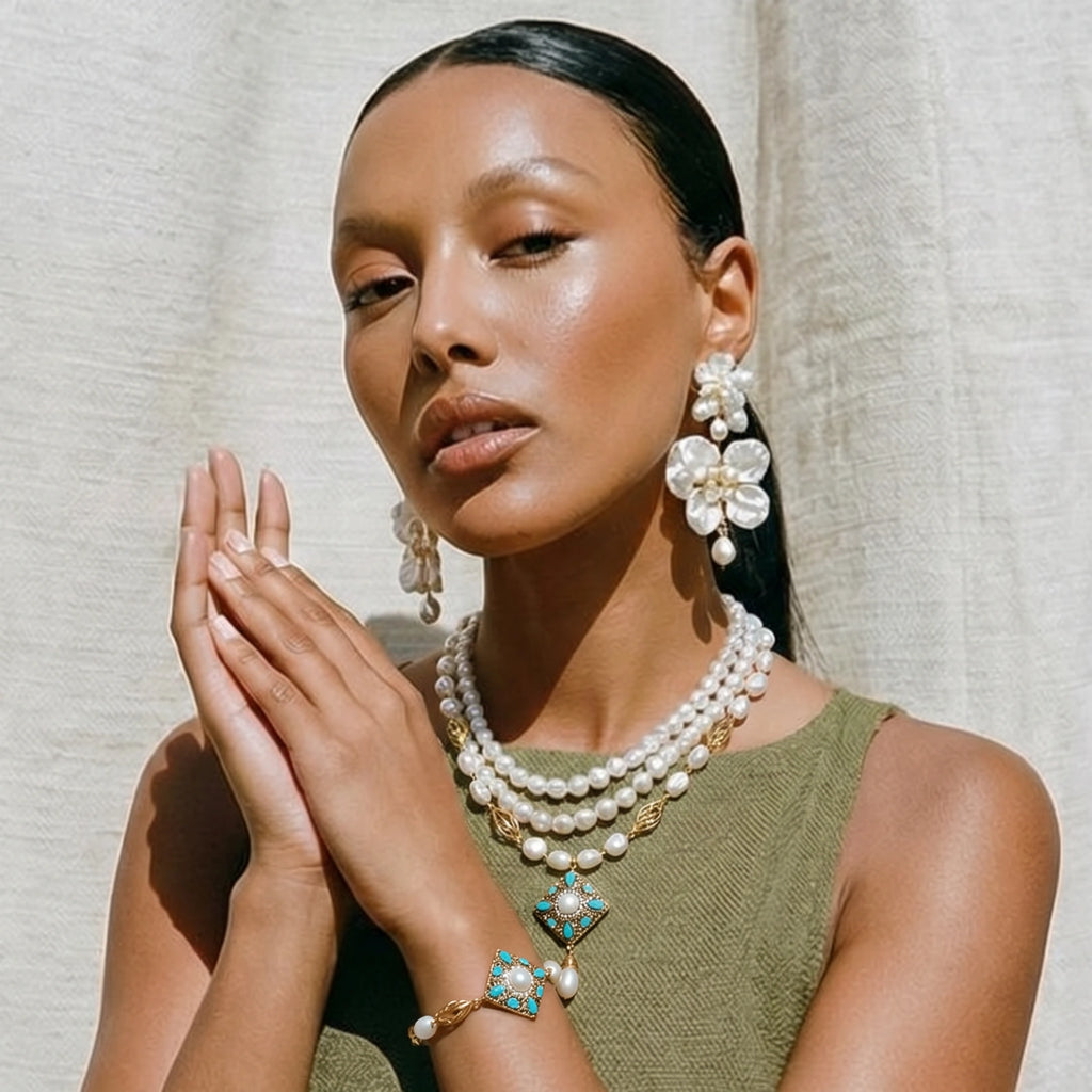 Celestial Pearl Drop Necklace